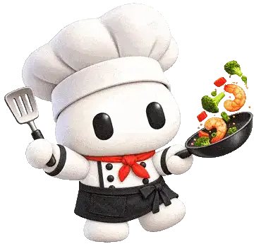 Chef with frying pan and spatula