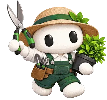 Landscaper with shears and plant